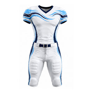 Uniforme de football américain personnalisé pour adultes, respirant, en polyester, vêtements d'équipe, logo personnalisé, nom de l'équipe, numéro, imprimé par transfert thermique - Product Image 1
