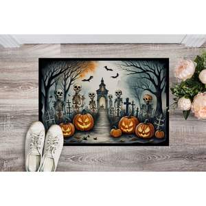 Felpudo de esqueleto espeluznante para Halloween, antideslizante, lavable, de pila baja, 24H X 36W, para entrada interior y exterior, para puerta Delantera - Product Image 2