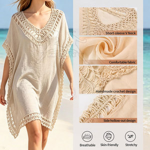 Cubierta de traje de baño suave y ligera para la playa con un estilo elegante y de primera calidad para salidas informales. - Product Image 5