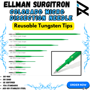 Electrodos de microdisección al por mayor de Colorado, agujas verdes reutilizables de tungsteno con puntas rectas afiladas y diámetro de eje de 2.4 mm, CE - Product Image 4