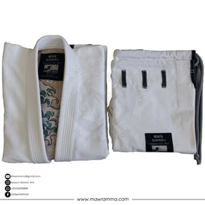 ชุดยิวยิตสูแบบสั่งทำพิเศษ ผ้าเพิร์ลวีฟ 100% คอตตอน คิโมโนสำหรับยิวยิตสู แบบ OEM ซับในพิมพ์ลาย ปักโลโก้ ยี่ห้อ Mawra - Product Image 2