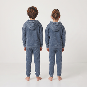 Conjunto Deportivo de Algodón con Lavado Ácido para Niños, Sudadera con Hombros Caídos y Pantalones, Cierre Completo, Unisex, Suministro de Fábrica - Product Image 2