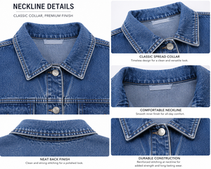 Veste en jean oversize pour femme, bicolore, délavée, courte, patchwork, streetwear, coupe décontractée, boutonnée, style automne - Product Image 5