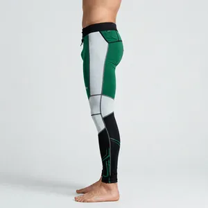 Leggings de compression pleine longueur pour hommes, couleur personnalisée, motif uni, taille à cordon de serrage, pour l'entraînement - Product Image 4