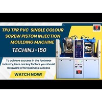 Machine de moulage par injection TECHINJ-150, monocouleur, à vis-piston, pour machines de pressage de semelles en TPR et PVC, fabriquée en Inde par Technocrat