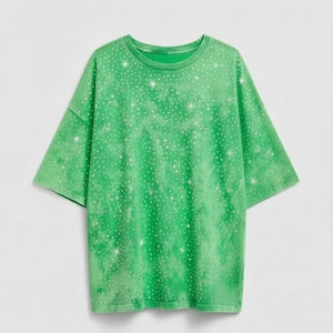T-shirt de haute qualité avec strass brillants, transfert personnalisé, t-shirts d'été pour hommes et femmes, t-shirt avec strass scintillants - Product Image 4