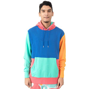 Sweat à capuche multicolore pour homme, pull à blocs de couleur, sweat à capuche oversize, streetwear décontracté - Product Image 6
