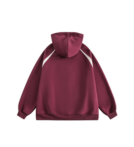 Sudadera con capucha personalizada de algodón para hombre, estilo hip hop, con cremallera, hombros caídos, cordón ajustable y bolsillos laterales. - Product Image 4