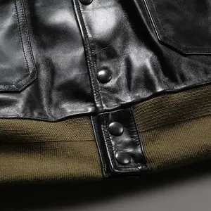 Chaquetas de Hombre de Alta Calidad del Fabricante, Chaqueta de Cuero PU Personalizada, Chaqueta Clásica Sólida para Hombre - Product Image 5