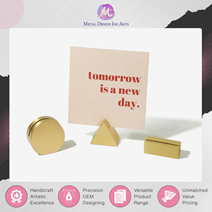 Organizador de Escritorio Moderno y Elegante, Hecho a Mano, con Soporte para Tarjetas de Visita en Latón Dorado, a Precio Mínimo desde India - Product Image 2