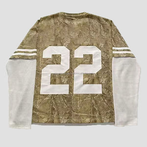 Camisetas térmicas de manga larga con gráfico de gran tamaño de calle personalizada para hombre Camiseta de manga larga de doble capa con serigrafía vintage - Product Image 6