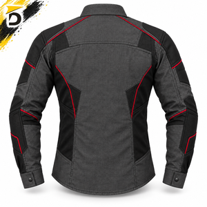 Chemise respirante unisexe conçue avec des panneaux en tissu résistant, intérieur confortable, coupe flexible, idéale pour la conduite, les voyages et les activités de plein air. - Product Image 3