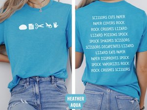 T-shirt Rock Paper Scissors Lizard Spock, T-shirt The Big Bang Theory, humoristique pour geeks et nerds, cadeau pour fans de The Big Bang Theory, cadeau pour geek - Product Image 5