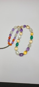 Perles de pierres précieuses naturelles multicolores, facettées, de forme ovale, taille 7x10MM à 9x13MM, pour la création de bijoux, vente en gros. - Product Image 4