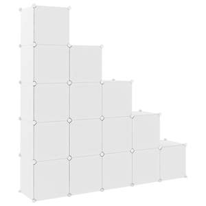 Armoire de rangement modulaire à 15 cubes en plastique PP blanc et acier, adaptée aux enfants et aux adolescents - Product Image 5