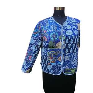 เสื้อแจ็คเก็ตคันธาทำมือแบบดั้งเดิม วินเทจ ผ้าฝ้าย 100% ใส่ได้สองด้าน ระบายอากาศได้ดี เสื้อผ้าสำหรับใส่ไปชายหาดสำหรับผู้หญิง - Product Image 2