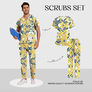 Ensembles de blouses médicales personnalisées OEM en tissu polyester Dobby avec logo imprimé, unisexe, pour usage hospitalier, vente en gros - Product Image 4