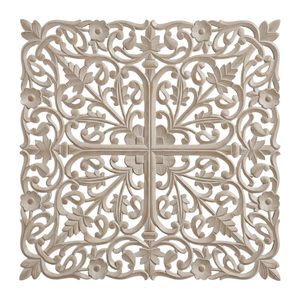 Panneau mural en bois, art floral, décoration murale vintage blanche, grande taille - Product Image 6