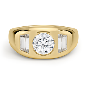 Anillo de Diamantes Moderno con Tres Piedras Engastadas en Bisel - Product Image 1