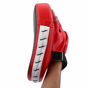 Professional All-Red Curved Boxing <b>Focus</b> Mitts - Durable Synthetic Leather Punching <b>Pads</b> for MMA & Muay Thai - High-Density - Product Image 3