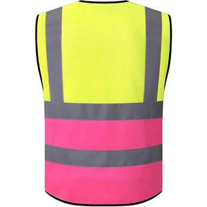 Gilet de sécurité réfléchissant haute visibilité pour hommes avec poches, fermeture éclair, décontracté, respirant, vêtement d'extérieur d'été, design col en V - Product Image 3