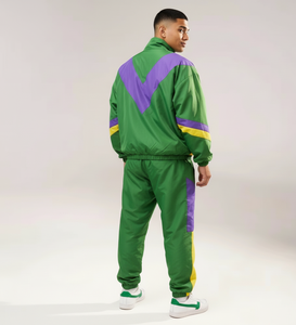 ชุดวอร์มไนลอนโพลีเอสเตอร์ เสื้อแจ็คเก็ตกันลมแบบมีซิป กางเกงวอร์มไนลอน ชุดเซ็ต 2 ชิ้น ชุดกันน้ำสำหรับทุกเพศ - Product Image 2