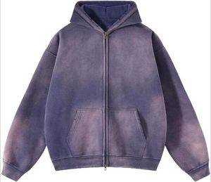 Sudadera con Capucha Extra Grande para Hombre, Estilo Vintage, Lavada con Ácido, de Algodón, Estilo Urbano, con Efecto Desgastado, para Uso Casual - Product Image 2