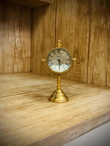 Nautical Solid Brass Gyroscope Desk <b>Clock</b> Vintage Maritime Tabletop Timepiece Antique Ship-Inspired Office & Home Decor - Product Image 5