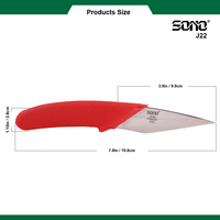 Cuchillo de poda y injerto SONO J22 de acero inoxidable para jardinería, herramienta DIY con hoja de 60 mm súper afilada de punta caída
