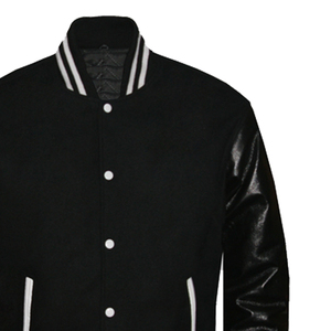 Wool Body Leather Sleeves Varsity Jackets with Embroidery Decoration Manufacturer in Pakistan - Product Image 5