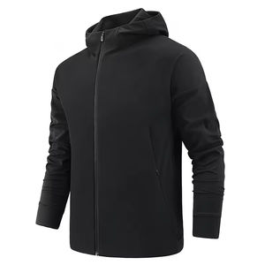 Vestes zippées de performance résistantes à l'eau en marque propre |   Vestes d'entraînement d'extérieur OEM pour hommes, séchage rapide, manches longues, nouveau design - Product Image 5