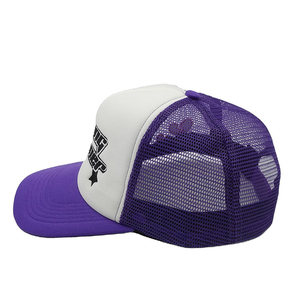 Young Gunner Mesh Trucker <b>Hat</b> <b>Purple</b> White Embroidery Logo Adjustable 6-Panel Street Style Cap - Product Image 6