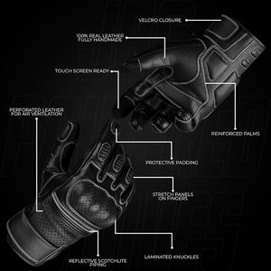 Leather Driving <b>Gloves</b> Black <b>Touchscreen</b> Design Pull on Closure Unisex Outdoor Work Welder - Product Image 5
