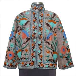 Veste respirante à séchage rapide, motif floral, broderie Suzani TNT multi-saison, design dessiné à la main, écologique - Product Image 1