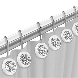 Classic Luxury 12pc Bathroom Shower <b>Curtain</b> Set Unique Design Fabric <b>Curtains</b> with 12 <b>Hooks</b> - Product Image 5