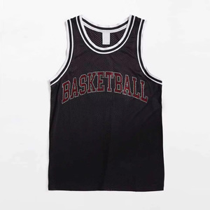Men's Black <b>Mesh</b> Basketball Jersey With <b>Rhinestone</b> Lettering Sleeveless Tank <b>Top</b> Breathable Sportwear Regular Fit - Product Image 6
