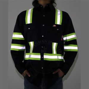 Chemise de sécurité haute visibilité classe 2, réfléchissante, manches longues, vêtements de travail avec bandes jaunes et poches poitrine - Product Image 5