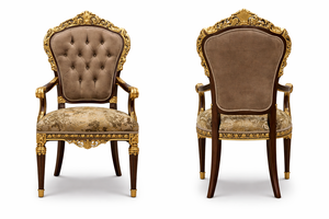 โต๊ะอาหารไม้เคลือบทองหรูหราพร้อมเก้าอี้ ชุดโต๊ะอาหารคลาสสิกสุดหรู 8 ที่นั่ง เฟอร์นิเจอร์ห้องรับประทานอาหาร ออสเตรเลีย - Product Image 2