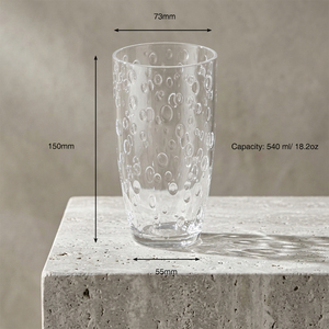 [Holar] Gobelets en plastique pour boissons froides de 18 oz, fabriqués à Taïwan, à texture de goutte de pluie, clarté similaire au verre, pour pubs, fêtes, bistrots - Product Image 3