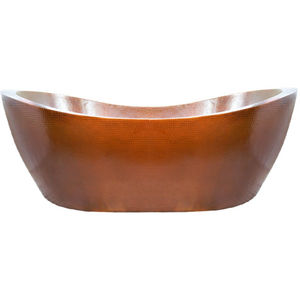 Baignoire ovale autoportante en cuivre martelé, faite à la main, très demandée, pour salle de bain, baignoire traditionnelle pour trempage - Product Image 2