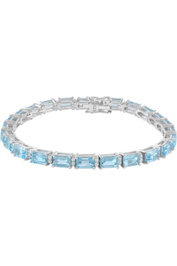 Blue Topaz and Cz <b>Bracelet</b> in 92.5 Sterling Silver KLSB-20417 - Product Image 1