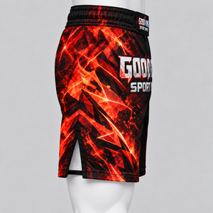 Pantalones cortos Fire And Ice con estampado de llamas rojas y azules, banda acanalada con agarre, malla en la zona de la entrepierna, muslos ventilados, ropa deportiva masculina de secado rápido - Product Image 5