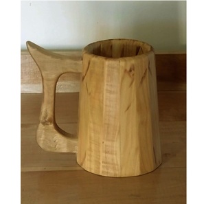 Rustic Wooden Mug Handmade Solid Wood Coffee Mug Natural Finish Eco Friendly Drinking Mug for Daily Use - Product Image 3
