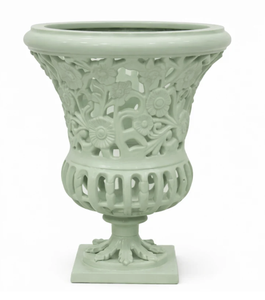 Urne de jardin en aluminium bleu aqua écologique, design luxueux, finition thermolaquée pour la décoration intérieure et extérieure de la maison - Product Image 2
