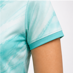 Polo personnalisé pour femme en tissu marbré aquarelle menthe, séchage rapide, respirant, manches courtes, uniforme d'équipe de golf WPS-0779 - Product Image 6