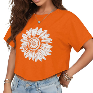 เสื้อยืดคอกลมผู้ชายสไตล์ร่วมสมัย ผ้าโพลีเอสเตอร์ผสมคอตตอน ออกแบบโลโก้และพิมพ์ลายตามสั่ง เสื้อยืดผู้หญิงทรงหลวมไหล่ตก - Product Image 6