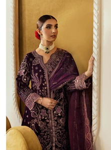 Velvet Collection 3 pièces Ramsha Volume Salwar Kameez Vêtements indiens et pakistanais pour les fêtes pour femmes pour les festivals - Product Image 3