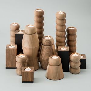 Luxury Wooden Candle Holder Handmade <b>Rustic</b> Accent Piece Decorative Dining Area Wedding <b>Table</b> Display Enhancement Collection - Product Image 2
