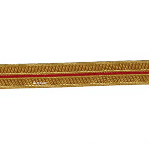 Or Rouge Rayures Garniture Gold Bullion Fil Tresse Fil de Lingot Français Tresses - Product Image 1