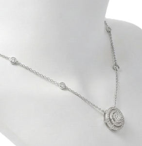 Collar Minimalista con Doble Halo Circular de Diamantes Creados en Laboratorio de 1.74CT, Certificados por IGI, en Oro Sólido de 14K o 18K, Hecho a Mano - Product Image 5